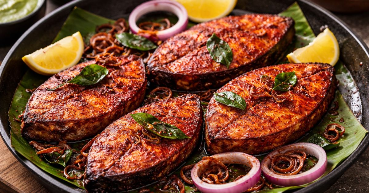 Restaurant-Style Anjal Tawa Fry – Spicy Coastal Seer Fish Recipe