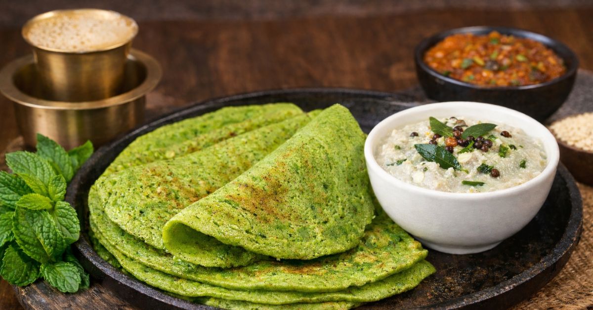 Mangalorean Special Mint Dosa and Coconut Chutney Recipe – Authentic Coastal Breakfast Delight