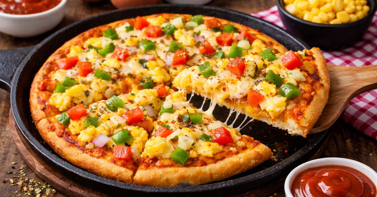 Homemade Egg Pizza Recipe – Crispy Cheesy & Ready in 15 Minutes